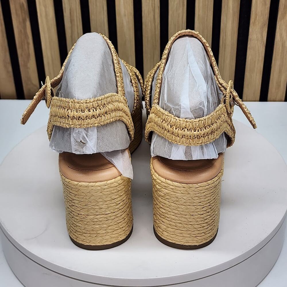 NEW - Marc Fisher LTD Payley Women’s Woven Platform Wedge Sandals Natural 11 M - Picture 4 of 9